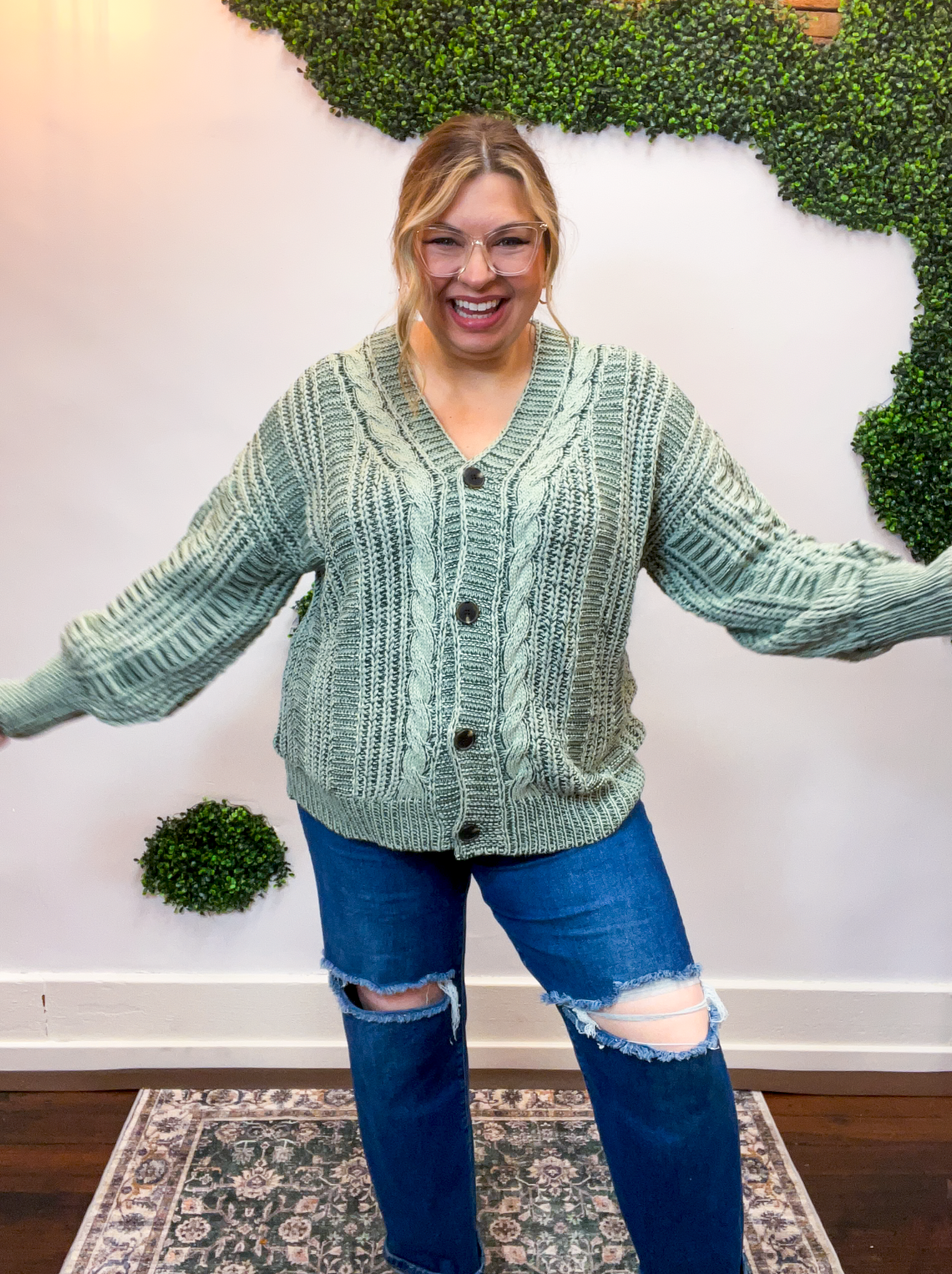 Moss Grove Cable Cardigan