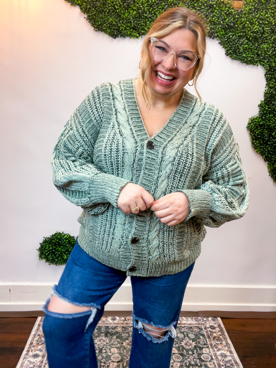 Moss Grove Cable Cardigan