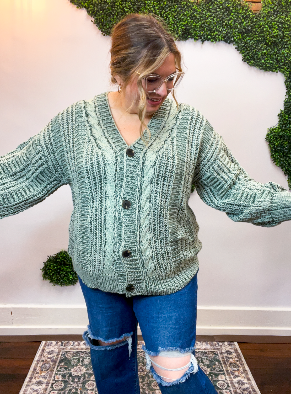 Moss Grove Cable Cardigan
