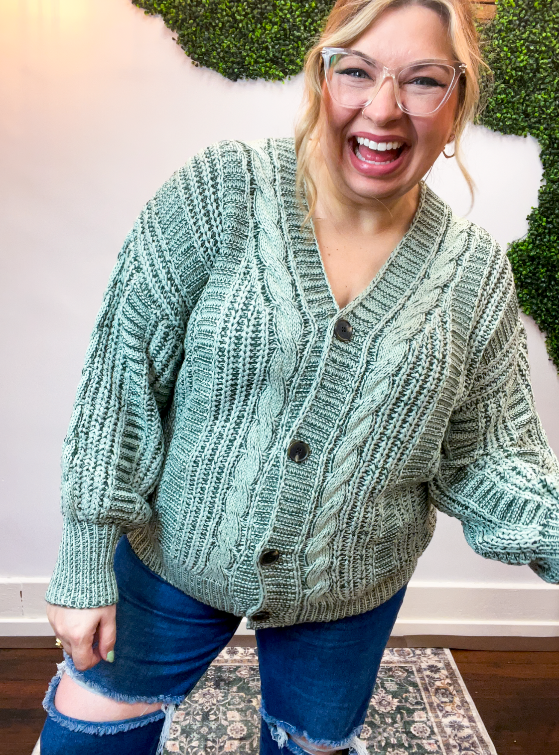 Moss Grove Cable Cardigan