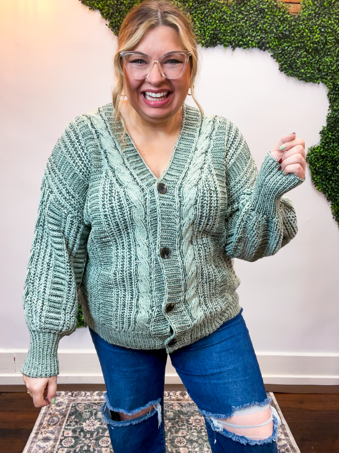 Moss Grove Cable Cardigan