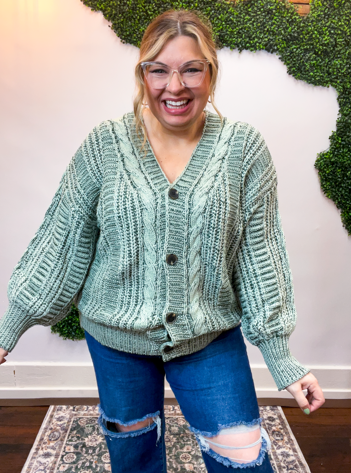 Moss Grove Cable Cardigan