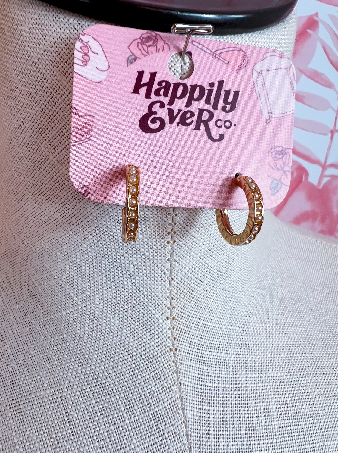 Pearl Trim Hoops *Final Sale*
