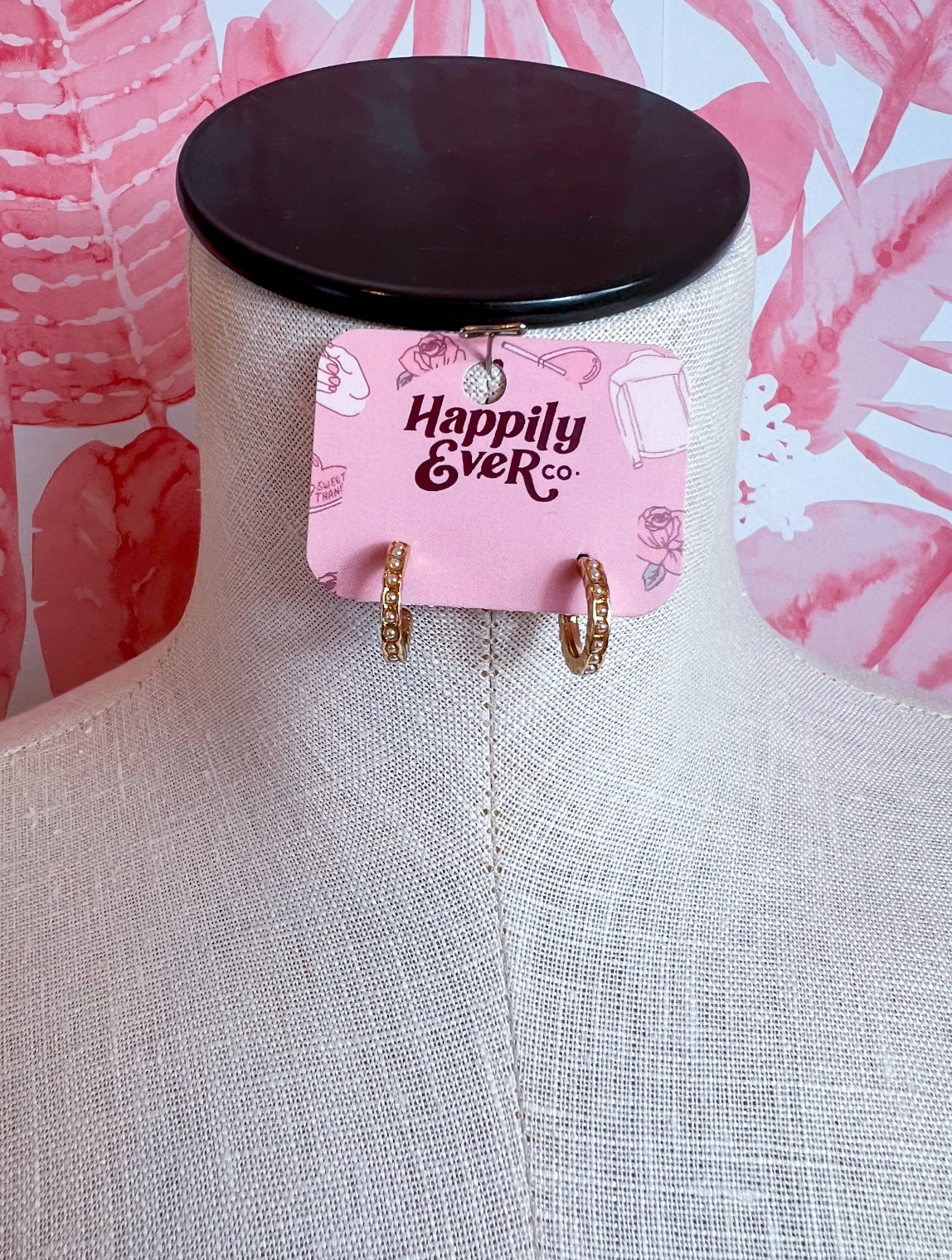 Pearl Trim Hoops *Final Sale*