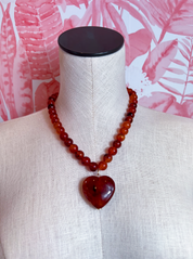 Amber Heart Necklace *Final Sale