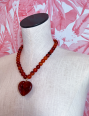 Amber Heart Necklace *Final Sale
