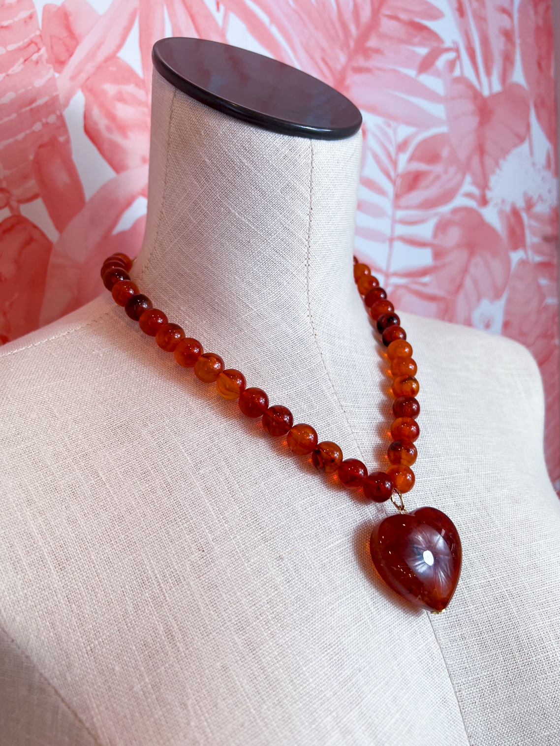 Amber Heart Necklace *Final Sale