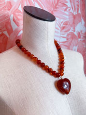 Amber Heart Necklace *Final Sale