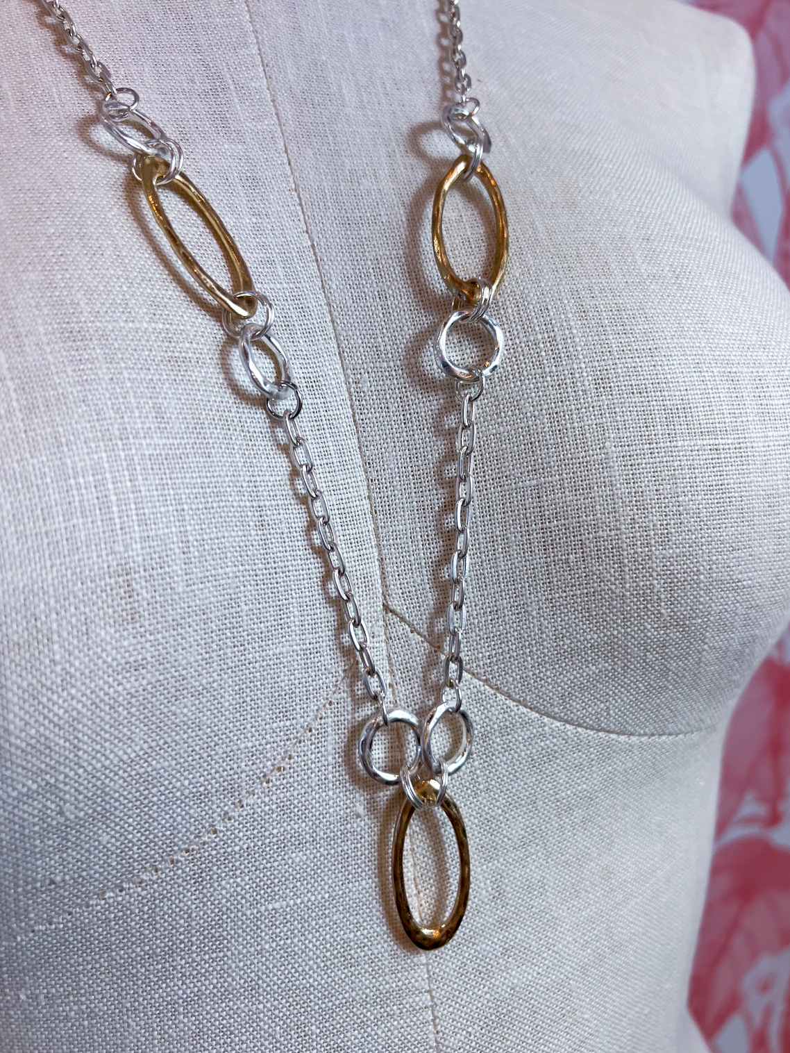 Long Link Necklace in Two Tone  *Final Sale*