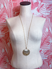 Beaded Medallion Long Necklace *Final Sale*
