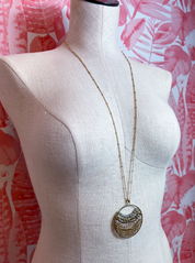 Beaded Medallion Long Necklace *Final Sale*