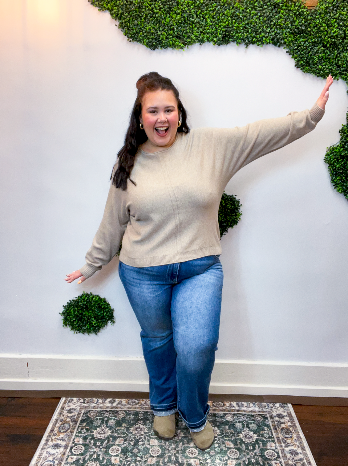 Center of Attention Sweater in Heather Mocha