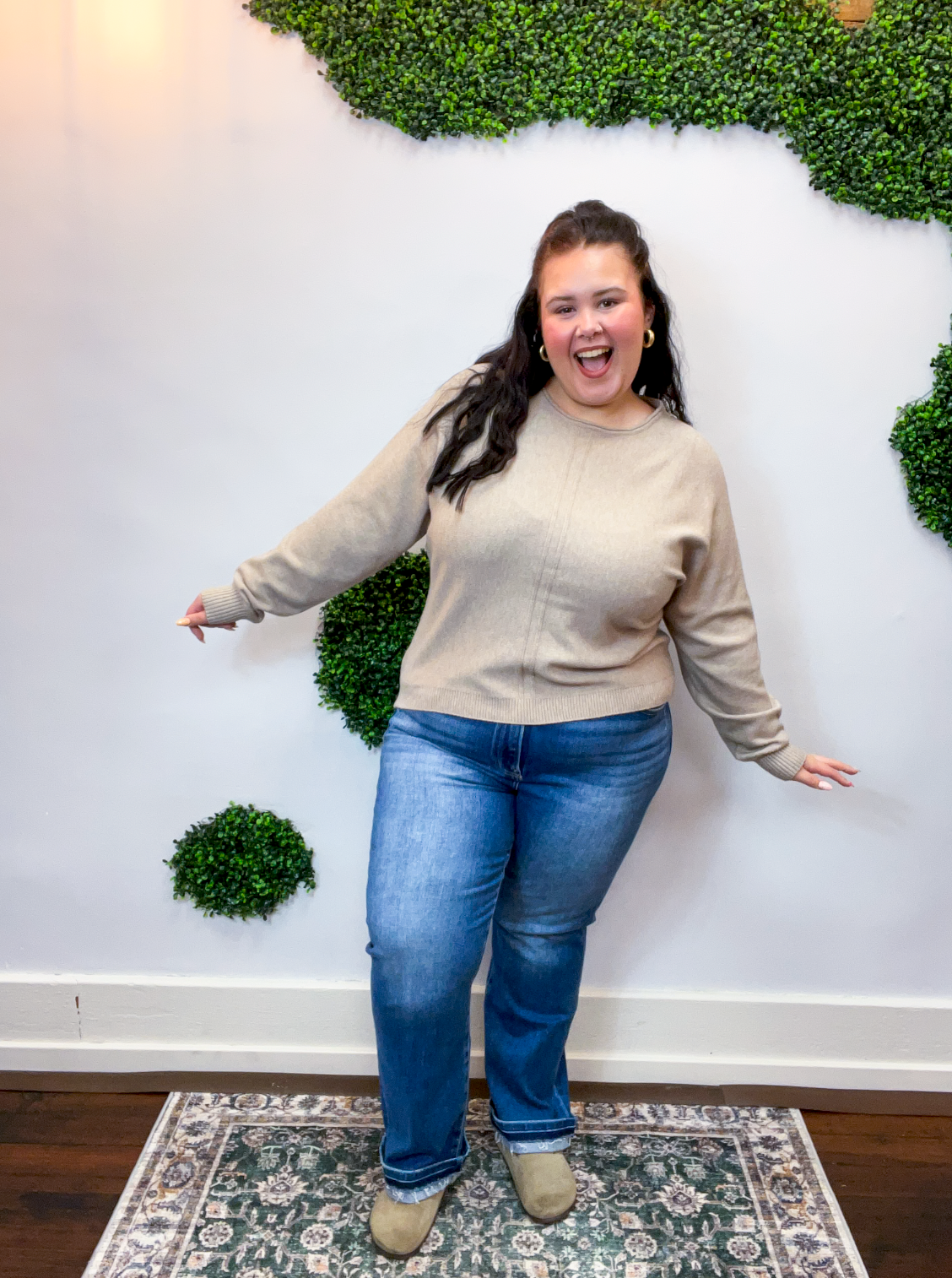 Center of Attention Sweater in Heather Mocha
