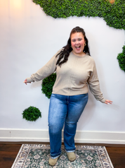 Center of Attention Sweater in Heather Mocha