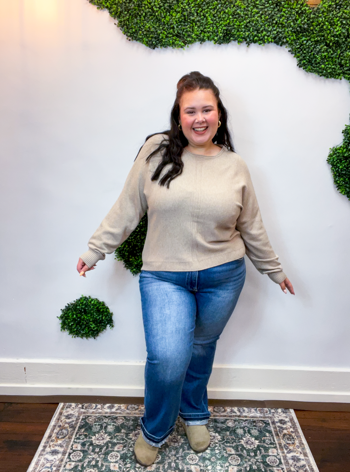 Center of Attention Sweater in Heather Mocha