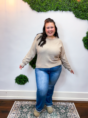 Center of Attention Sweater in Heather Mocha