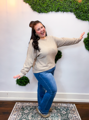Center of Attention Sweater in Heather Mocha
