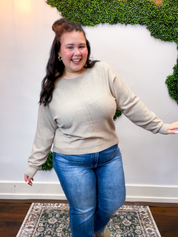 Center of Attention Sweater in Heather Mocha