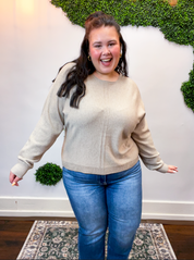 Center of Attention Sweater in Heather Mocha
