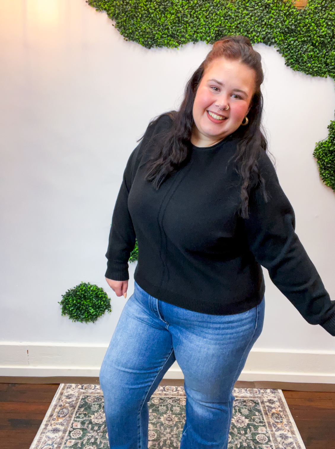 Center of Attention Sweater in Black