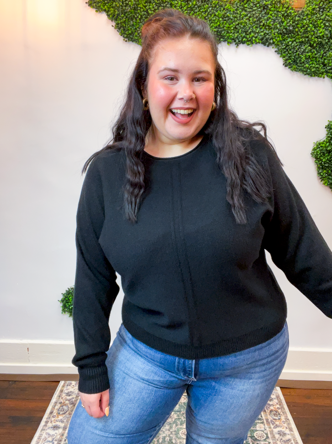 Center of Attention Sweater in Black