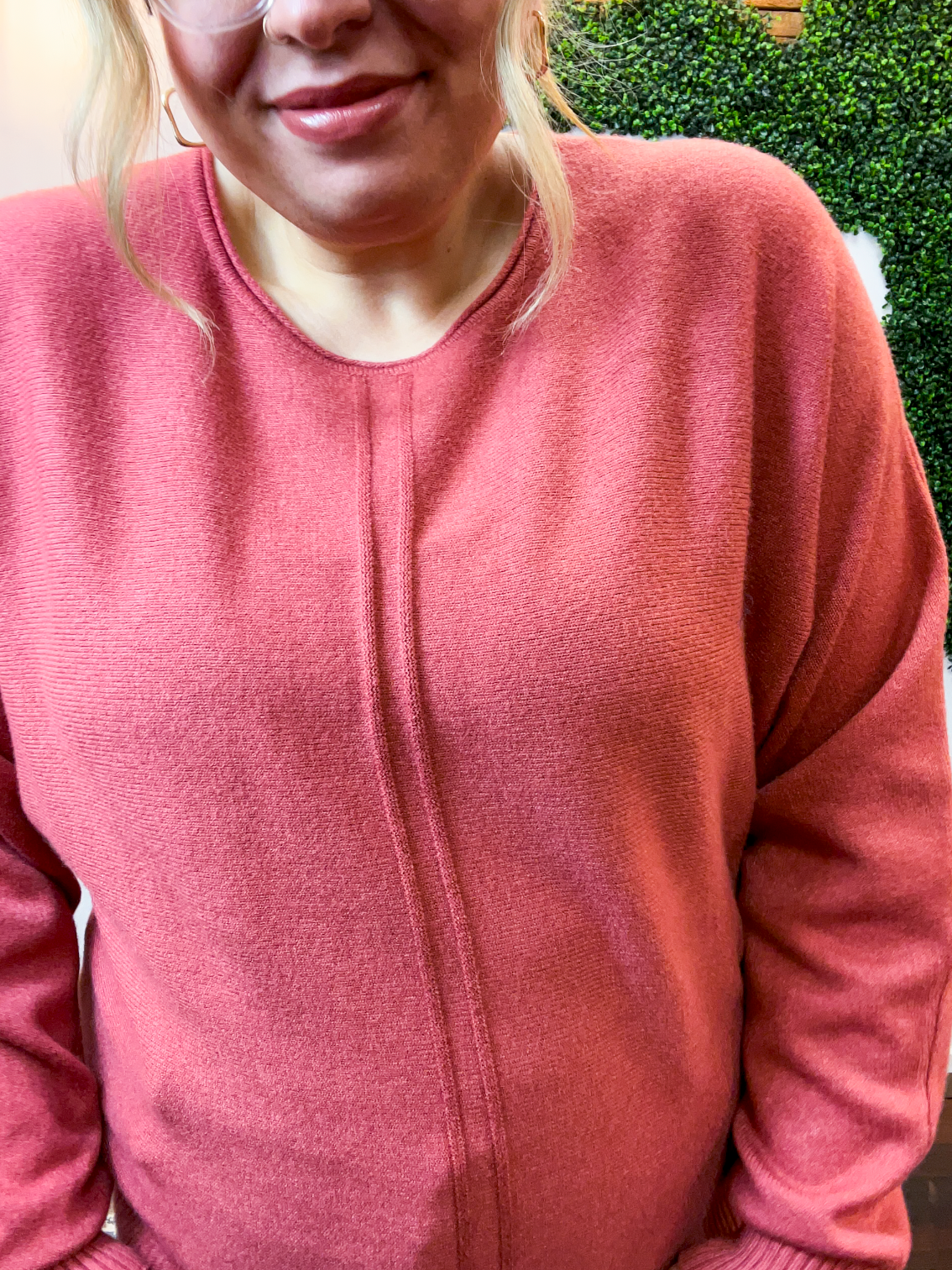 Center of Attention Sweater in Heather Rust