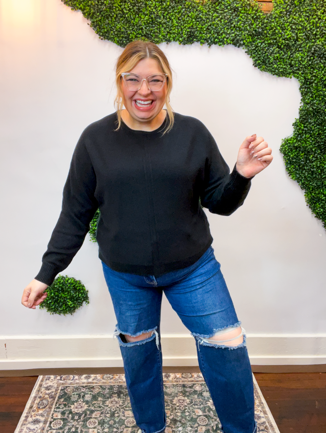 Center of Attention Sweater in Black