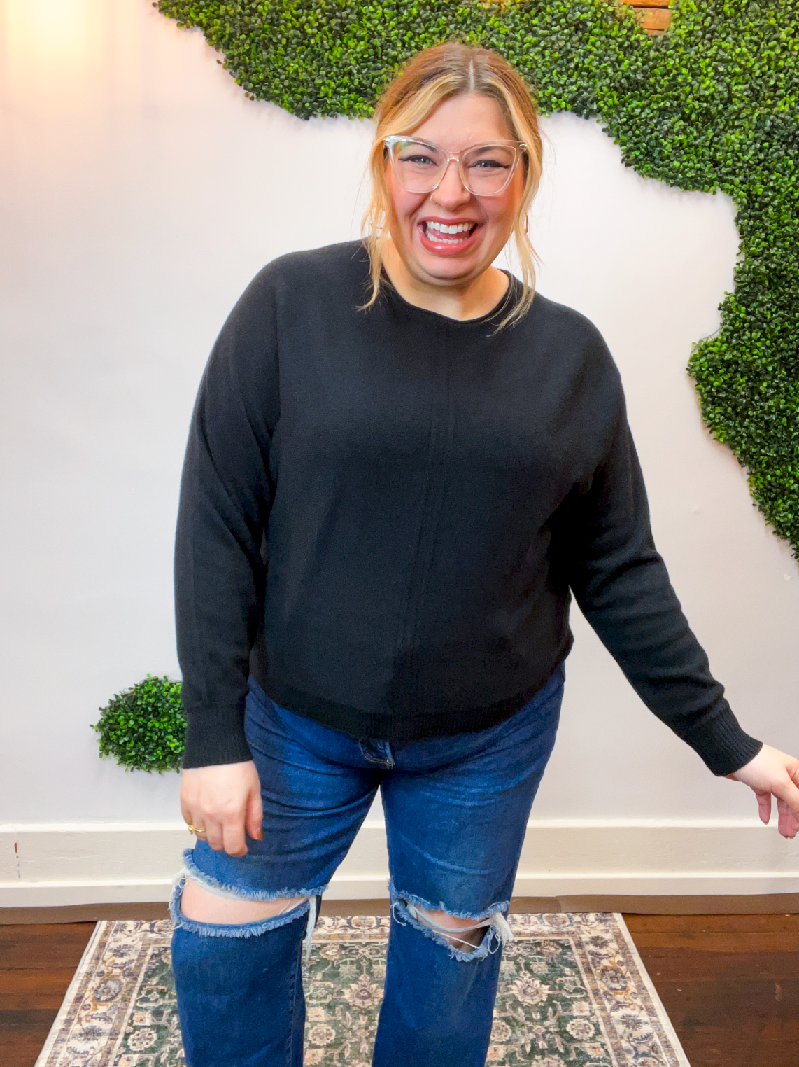 Center of Attention Sweater in Black