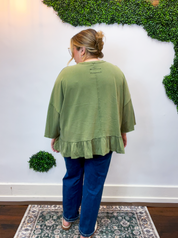 Easel | All Ruffled Up Top in Olive
