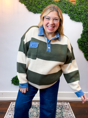 Letterman Stripe Sweater