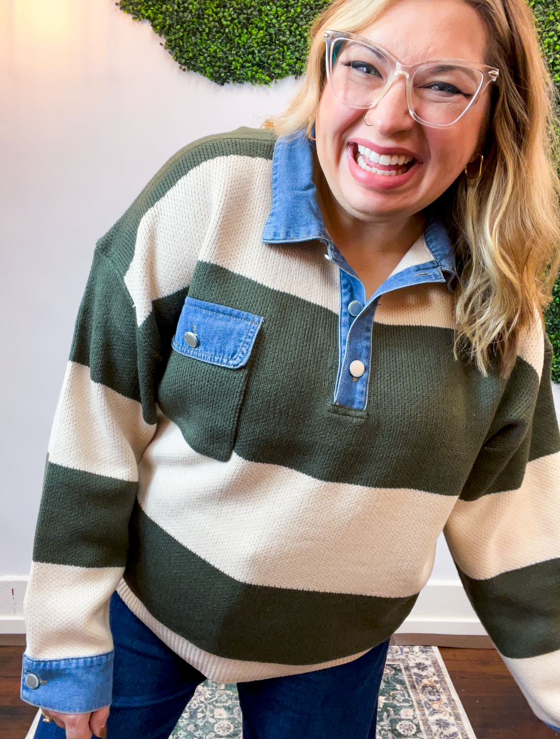 Letterman Stripe Sweater