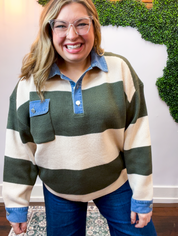 Letterman Stripe Sweater