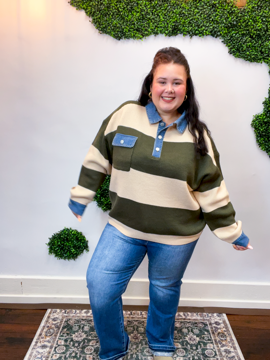 Letterman Stripe Sweater