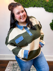 Letterman Stripe Sweater