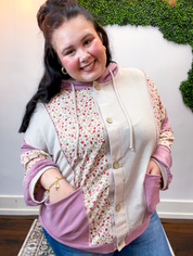 Blooming Fields Button Down Hoodie