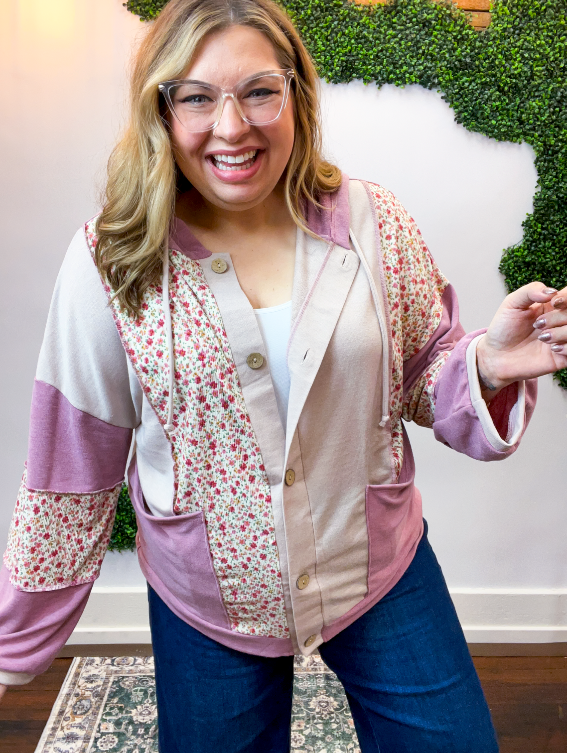 Blooming Fields Button Down Hoodie