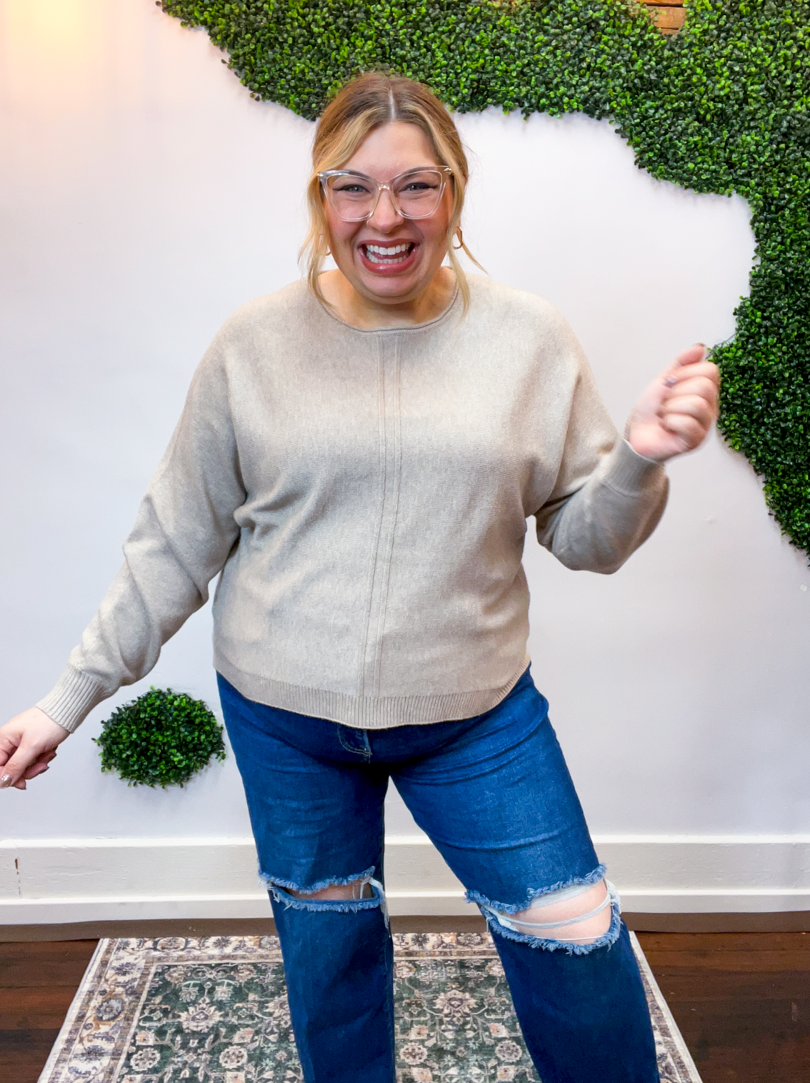 Center of Attention Sweater in Heather Mocha