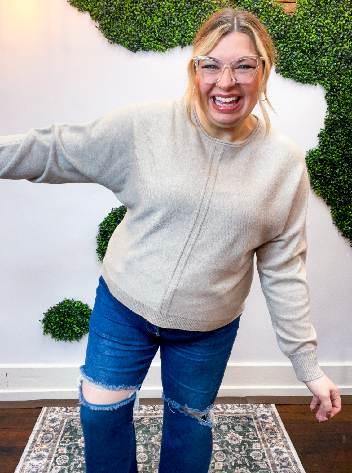 Center of Attention Sweater in Heather Mocha