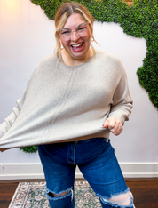 Center of Attention Sweater in Heather Mocha