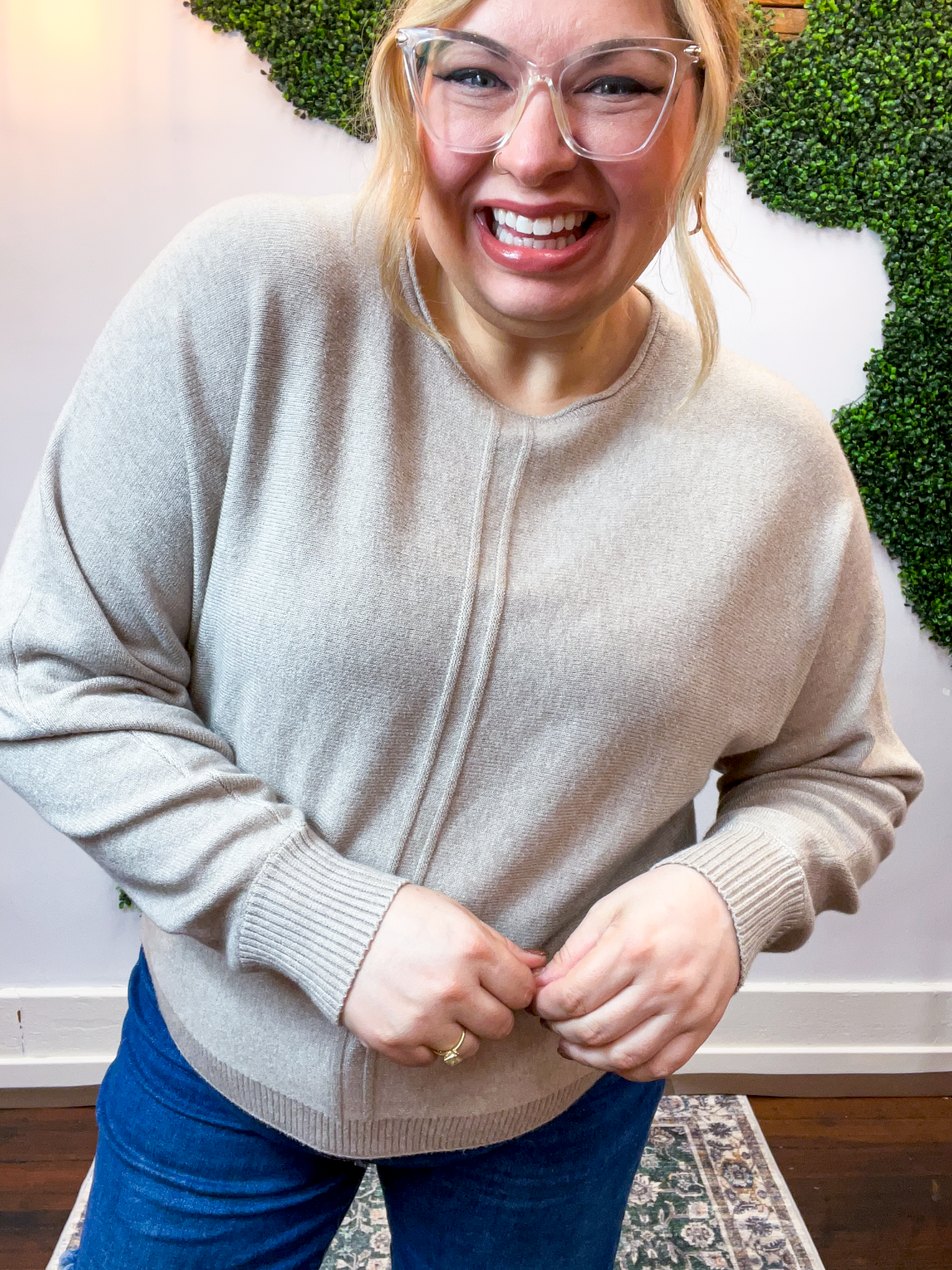 Center of Attention Sweater in Heather Mocha