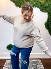Center of Attention Sweater in Heather Mocha