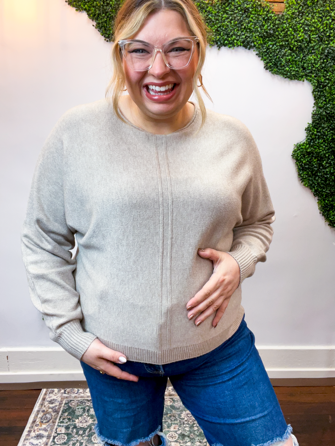 Center of Attention Sweater in Heather Mocha