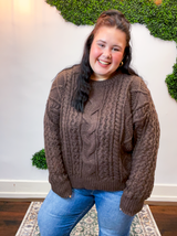 Espresso Cable Knit Sweater