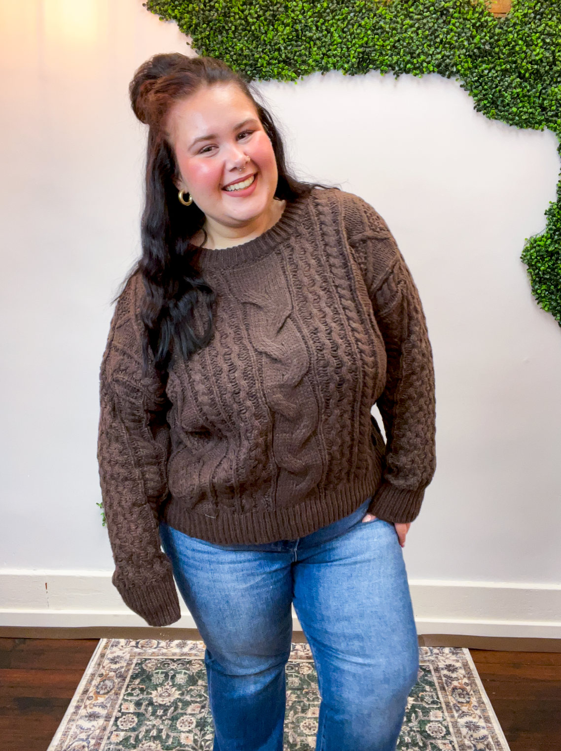 Espresso Cable Knit Sweater