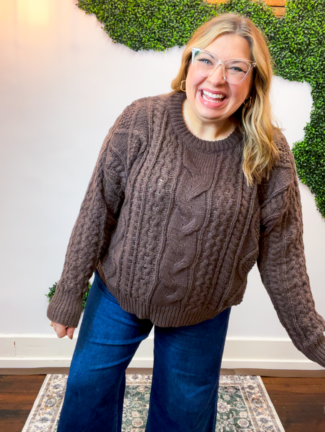 Espresso Cable Knit Sweater