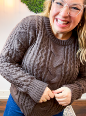 Espresso Cable Knit Sweater