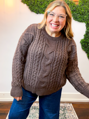 Espresso Cable Knit Sweater