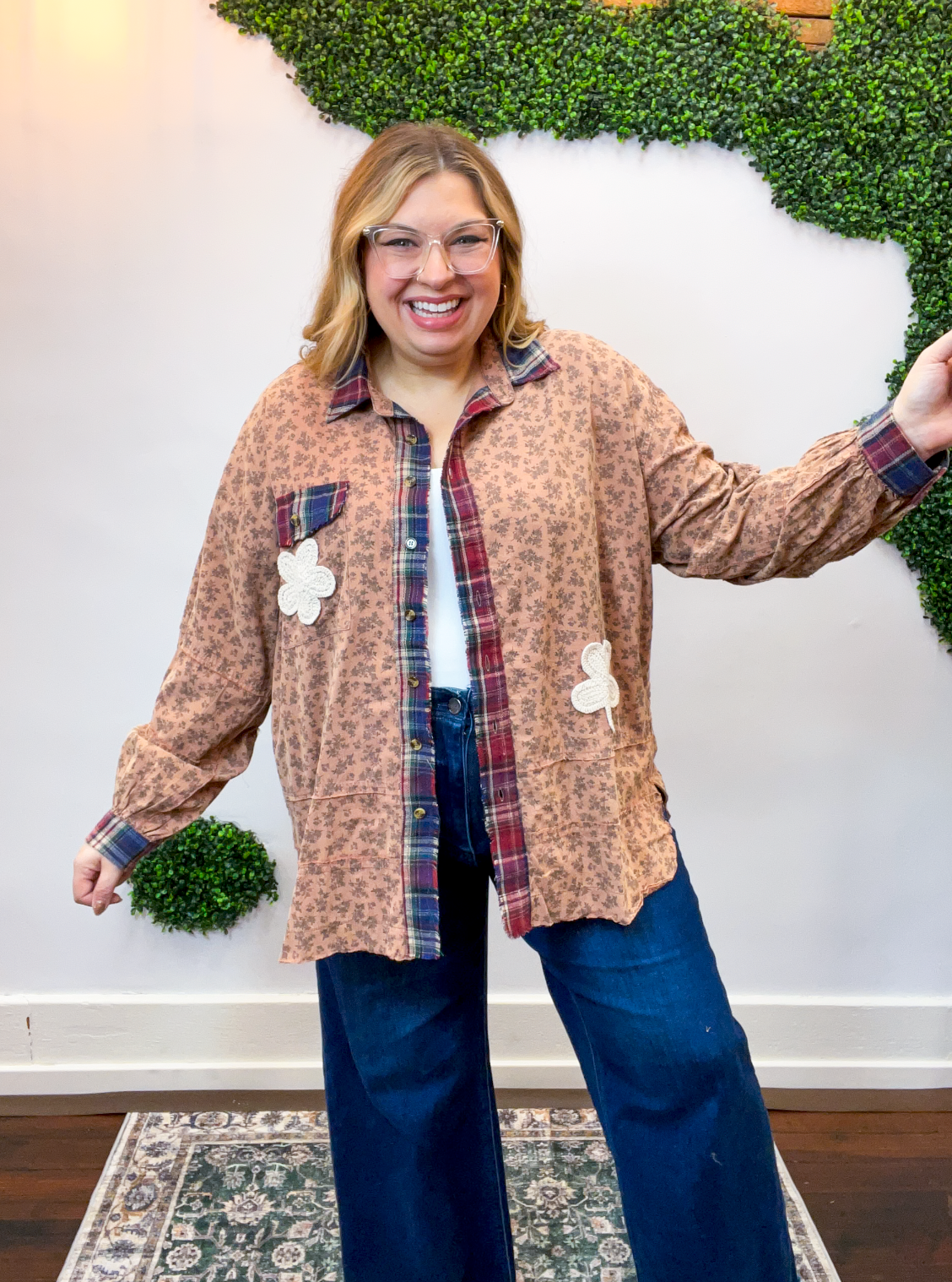 Easel | Pretty in Patches Floral Top