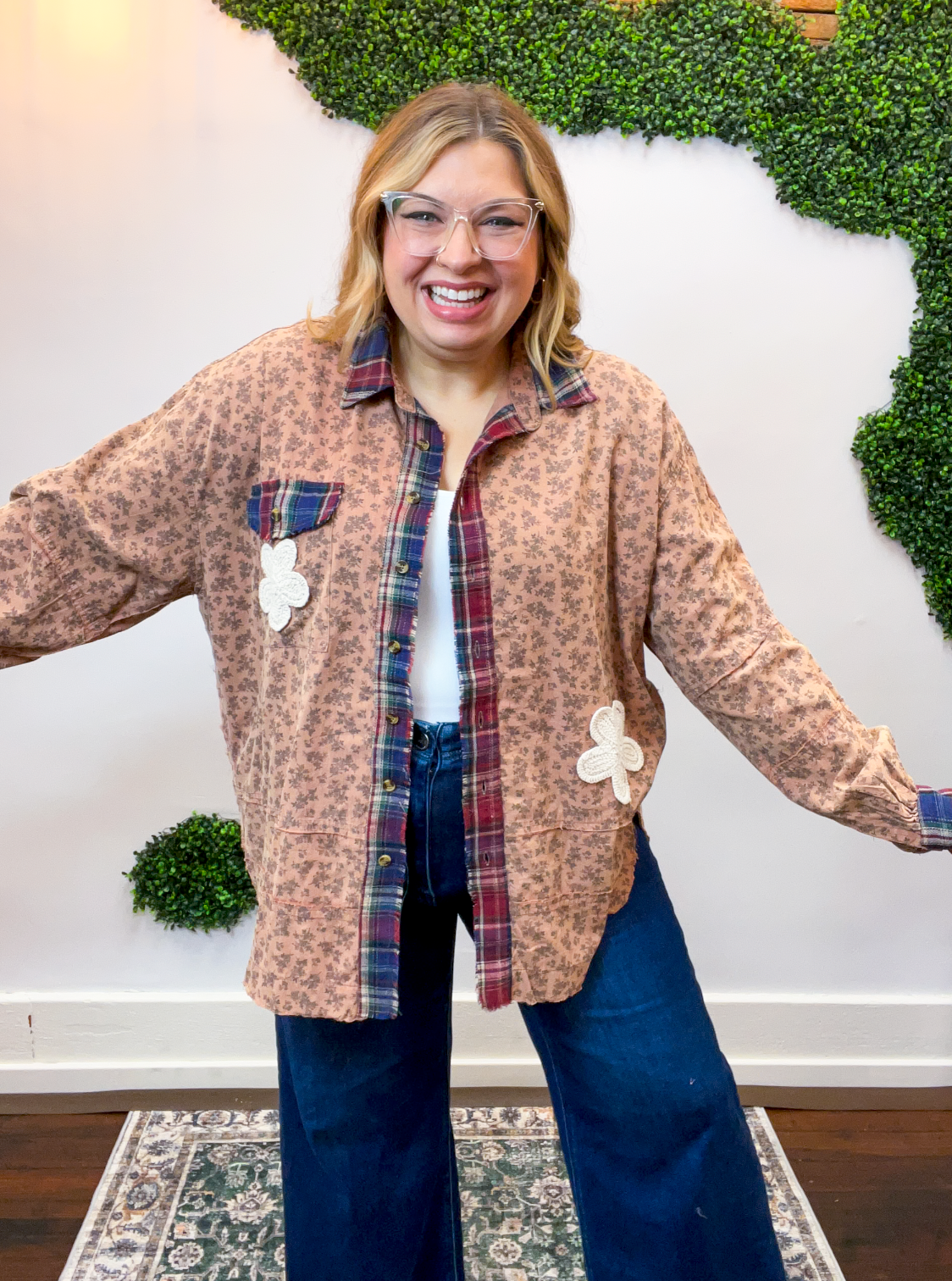 Easel | Pretty in Patches Floral Top