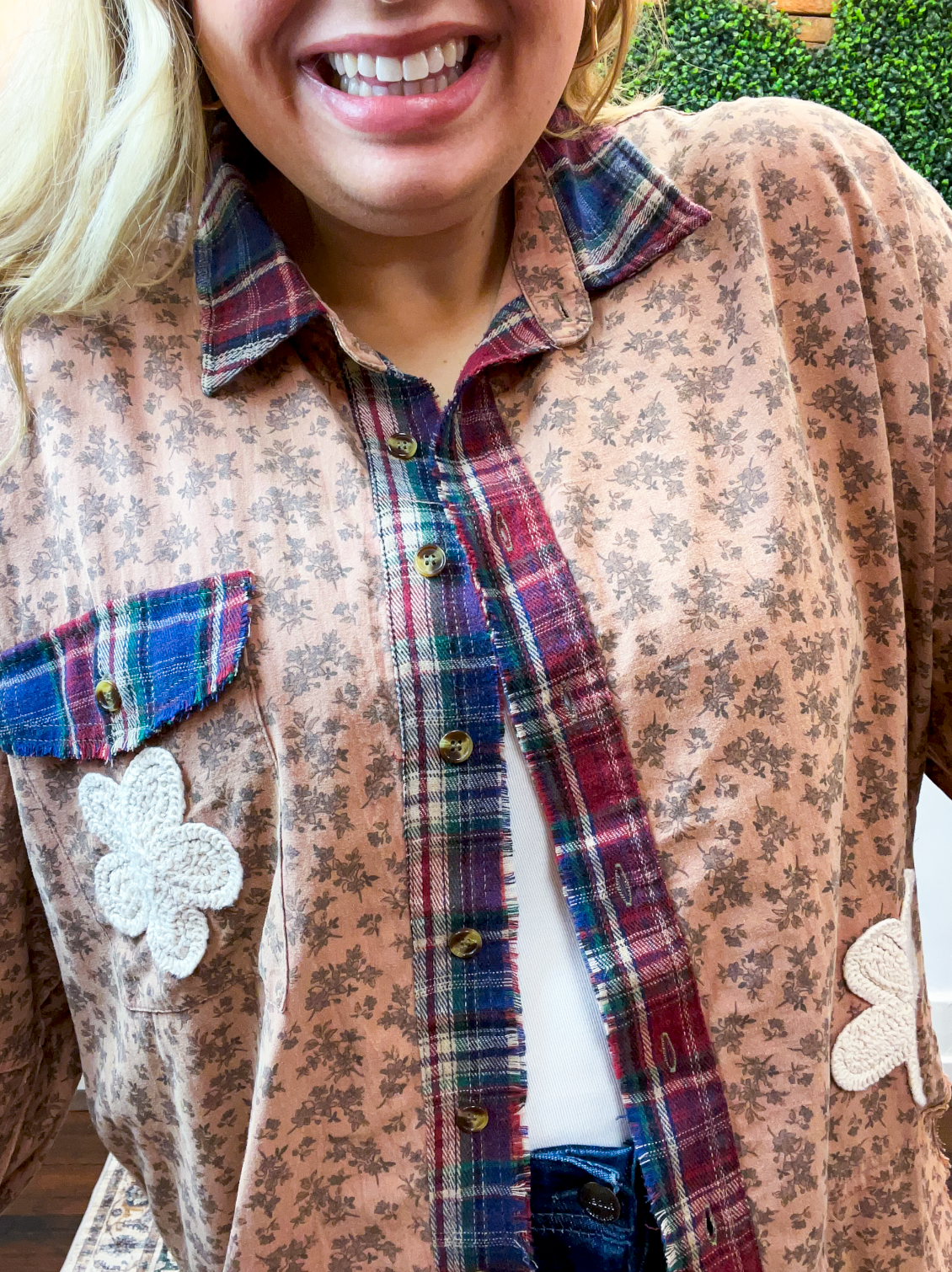 Easel | Pretty in Patches Floral Top